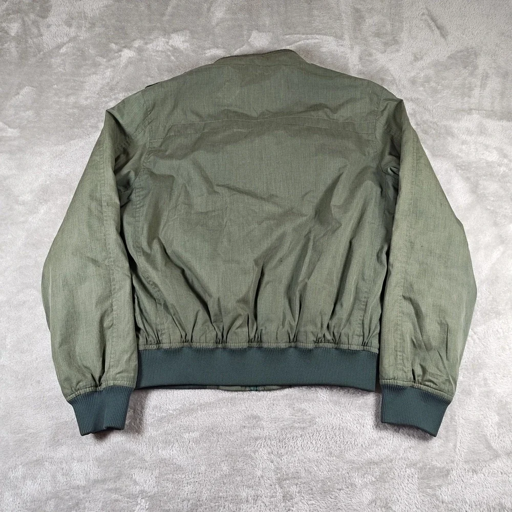 Vintage Members Only Jacket Mens Medium Green Bomber Racing Full Zip Retro Lined